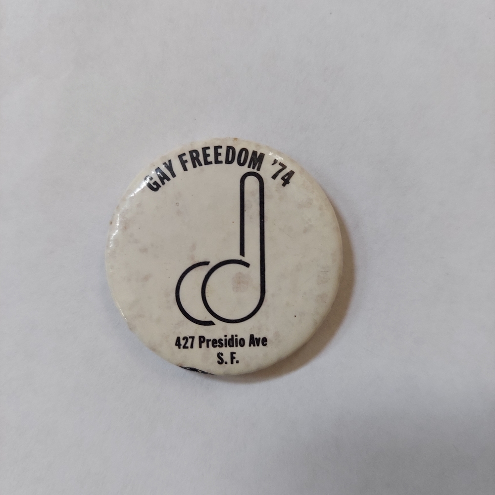 Vintage LGBTQ Pinback Gay Freedom Day 1974 San Francisco RARE 1970s SF Pride